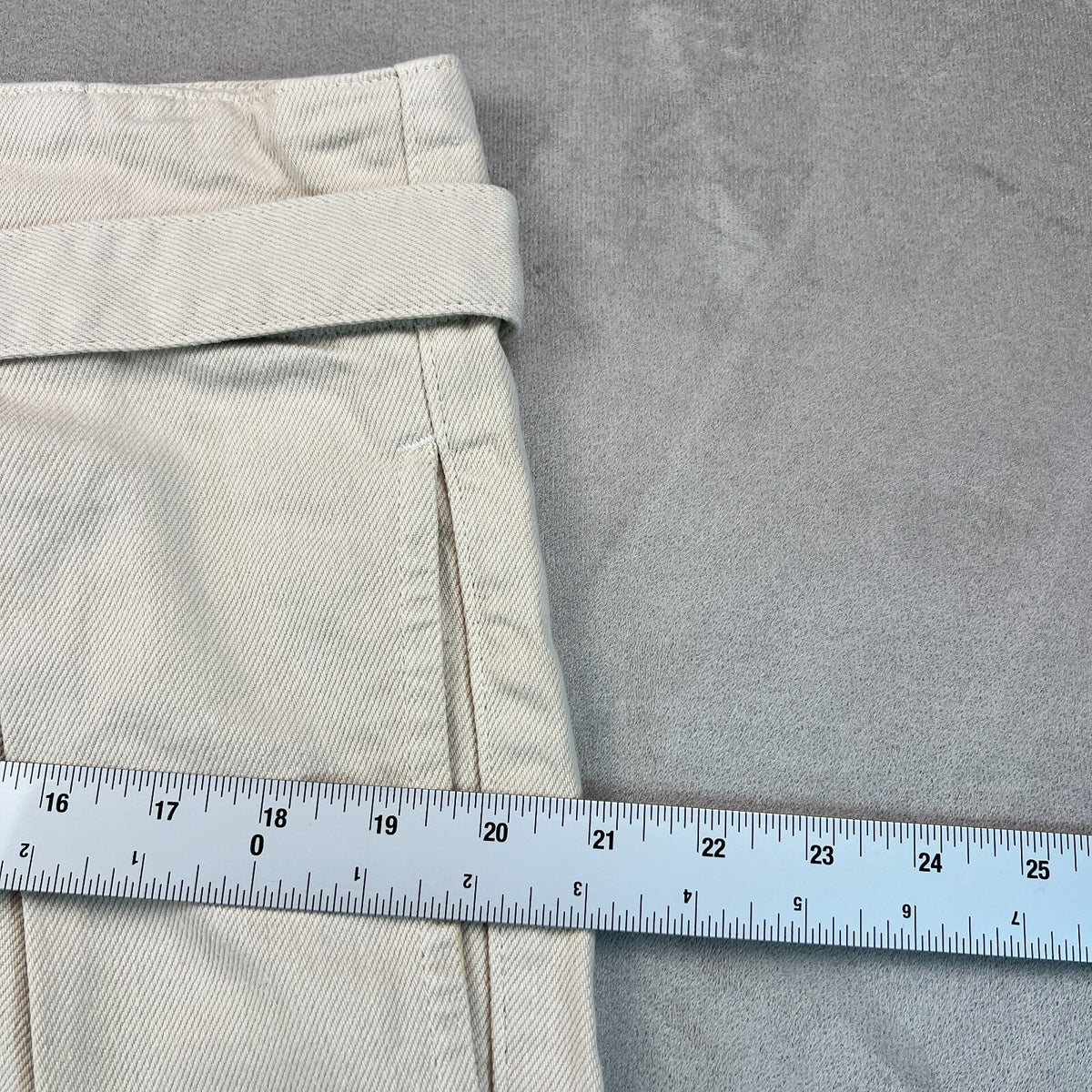 Reformation Belted Ultra High Rise Wide Leg Jeans Cream Women 31 Organic Cotton