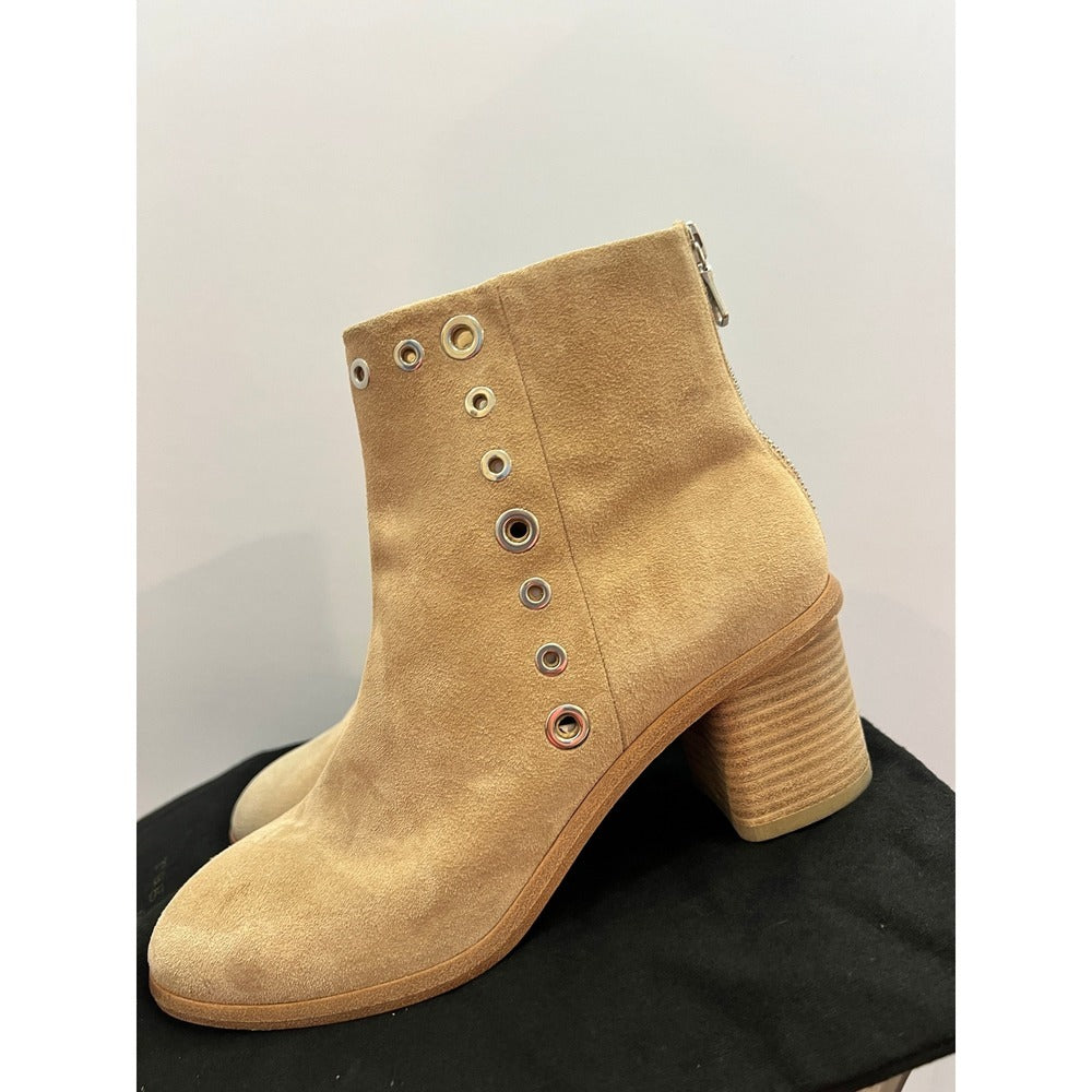 Rag & Bone Willow Grommet Suede Ankle Boots Sand (Beige) New w/ Dust Bag 38.5