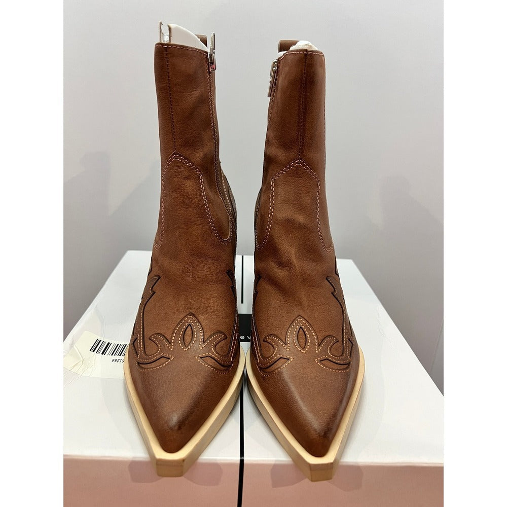 Dolce Vita Beaux Rose Leather Western Ankle Boots Size 8.5