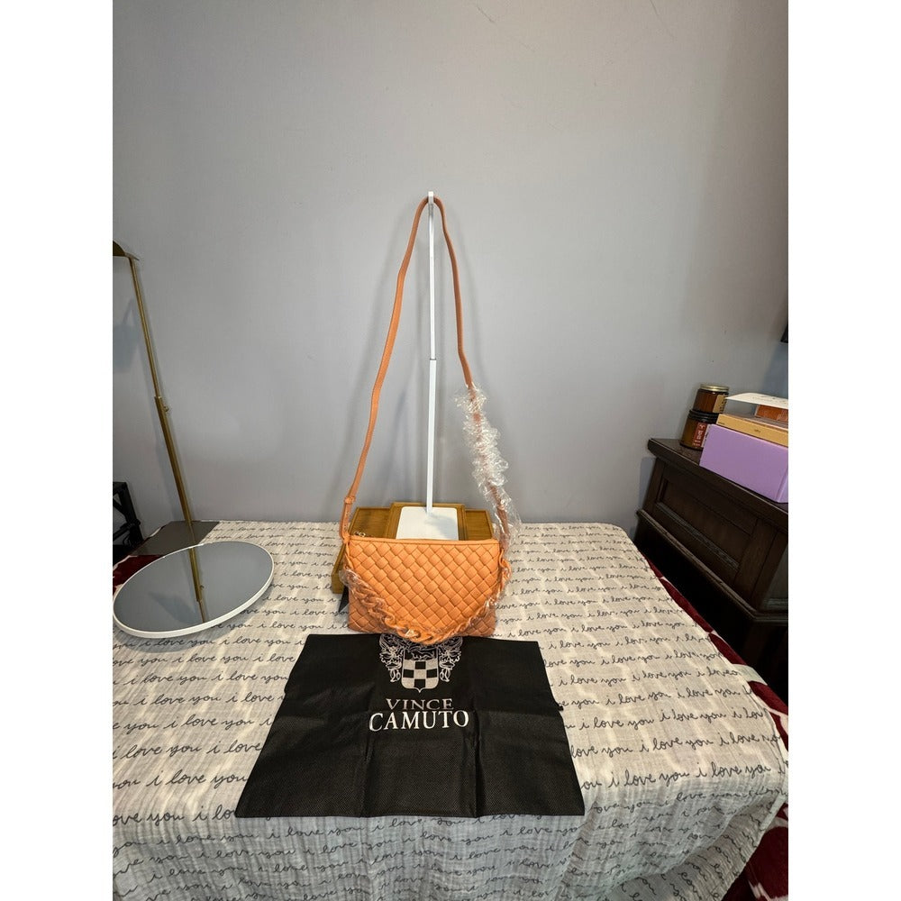 Vince Camuto Adyna Woven Leather Crossbody Bag Melone NWT