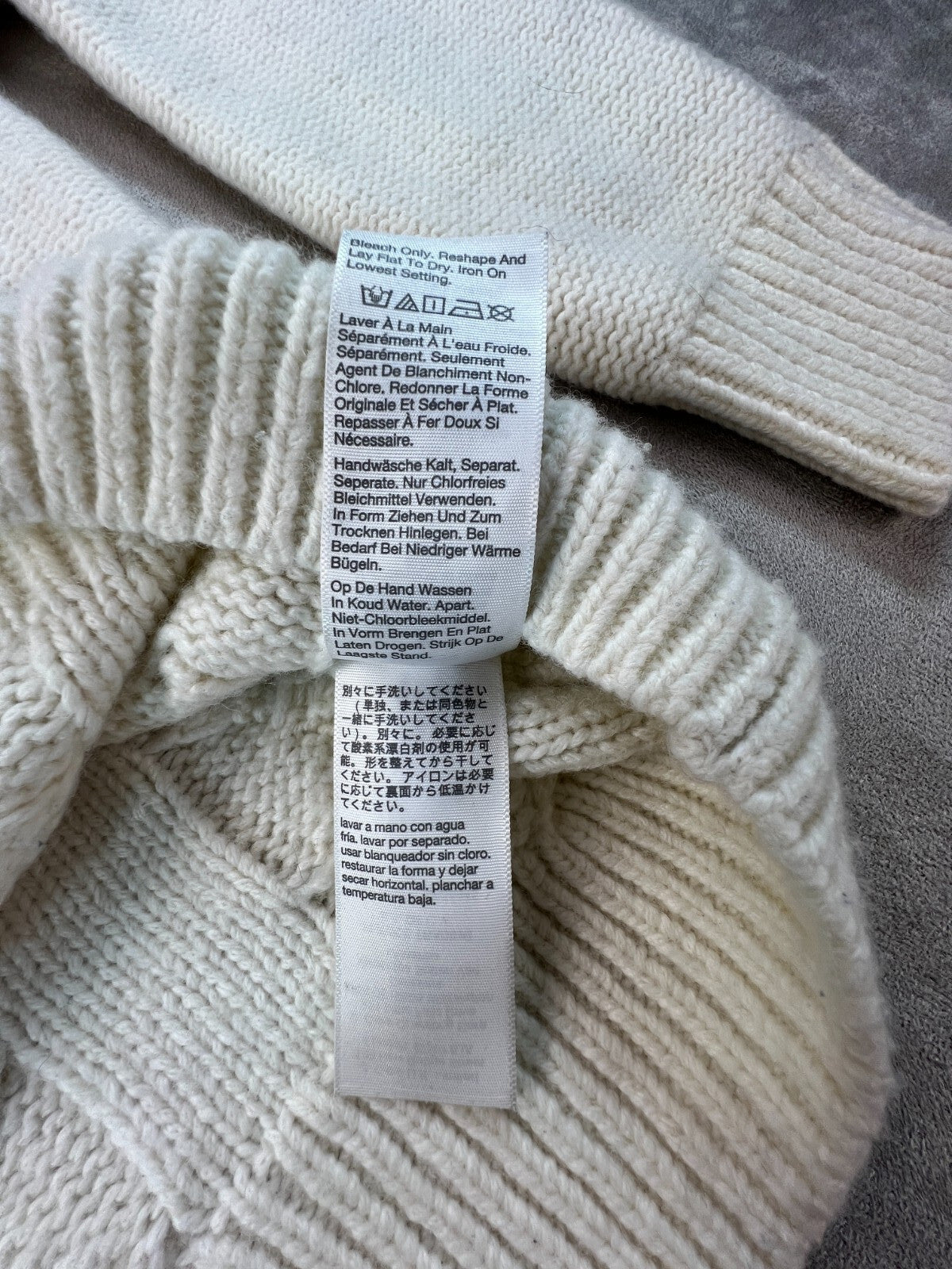 Madewell Grenville Cableknit Mockneck Sweater M Antique Cream Wool Alpaca AH244