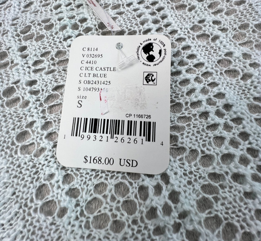 Free People Serendipity Knit Cardi S Ice Castle Pointelle Linen Cotton NWT