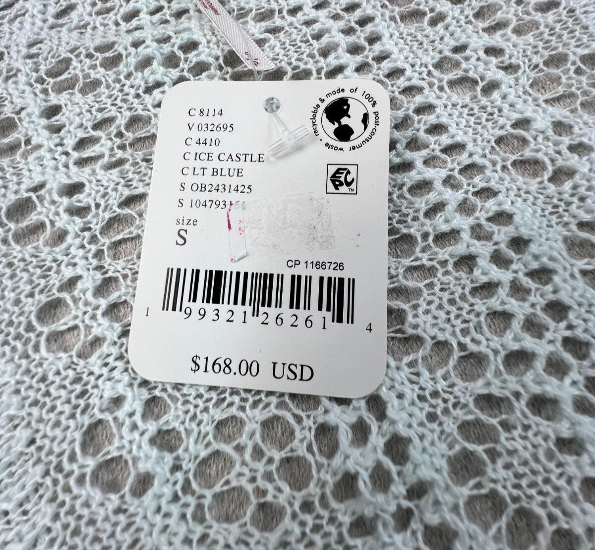 Free People Serendipity Knit Cardi S Ice Castle Pointelle Linen Cotton NWT