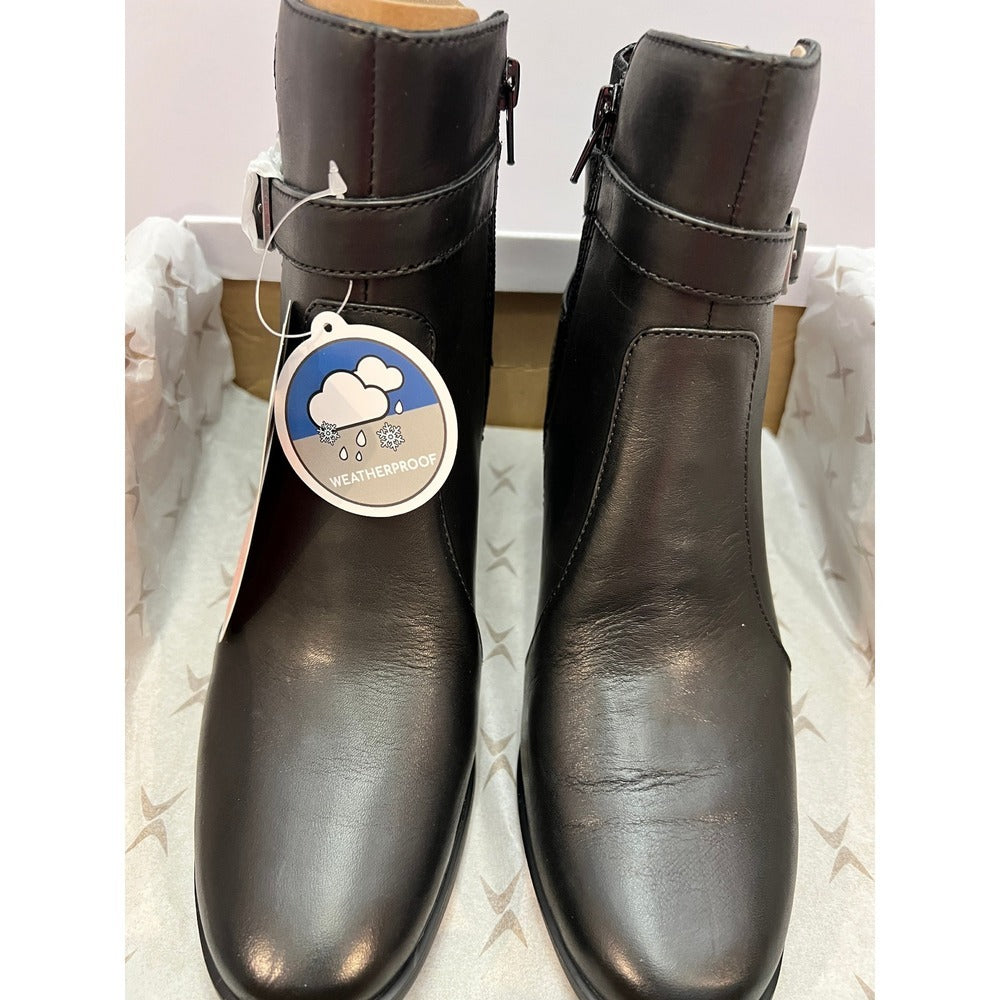 Aetrex Rebecca Black Leather Suede Weatherproof Boots 8.5