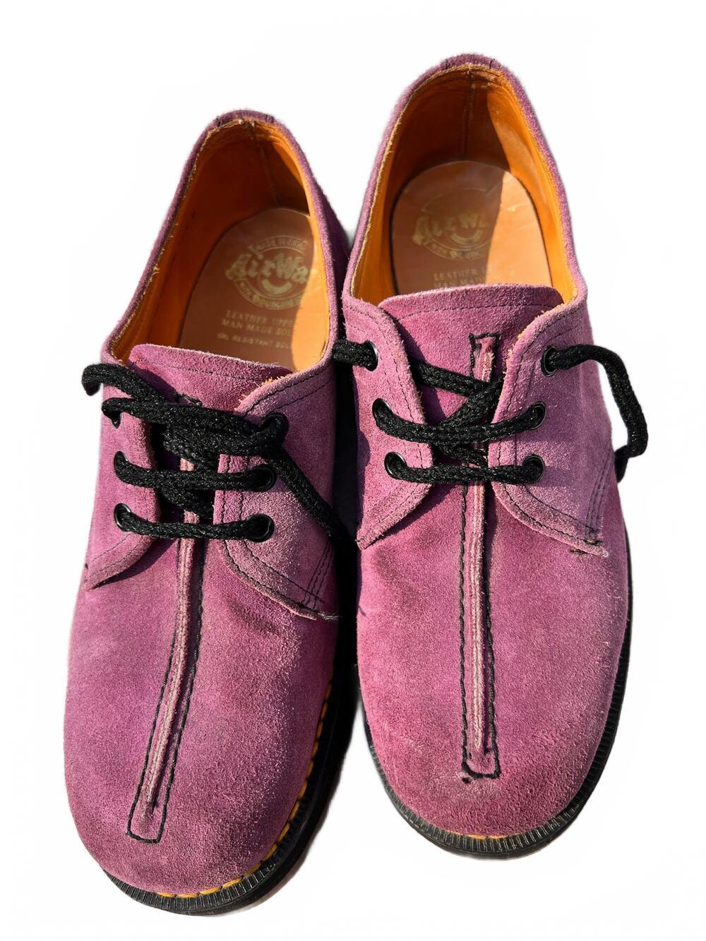 Dr Martens 8380 Vintage 90s Purple Suede Platform Oxford MIE England UK 8