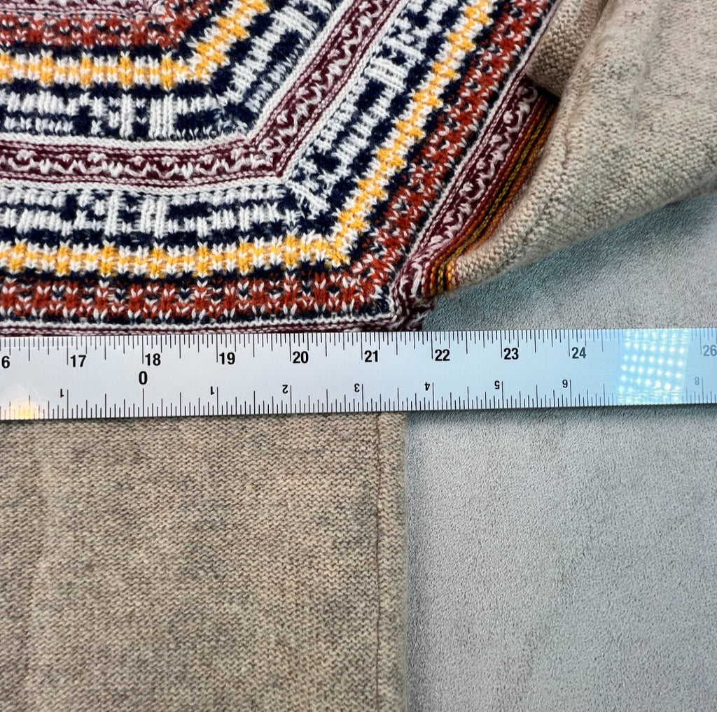 Mens L Retro Fair Isle Sweater California Pioneers Vintage Style Nordic Wool