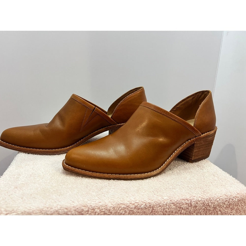 Madewell The Brady Low Cut Bootie Tan Leather Size 8.5