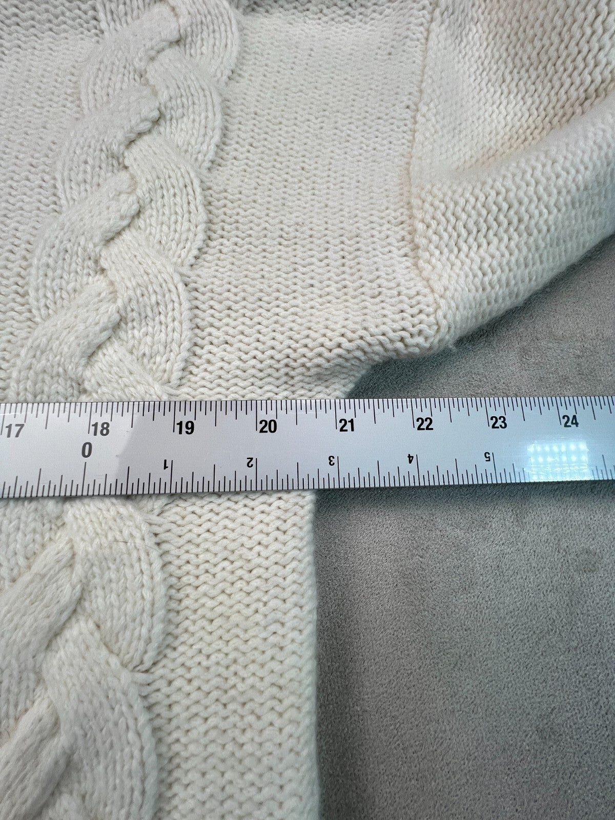 Madewell Grenville Cableknit Mockneck Sweater M Antique Cream Wool Alpaca AH244