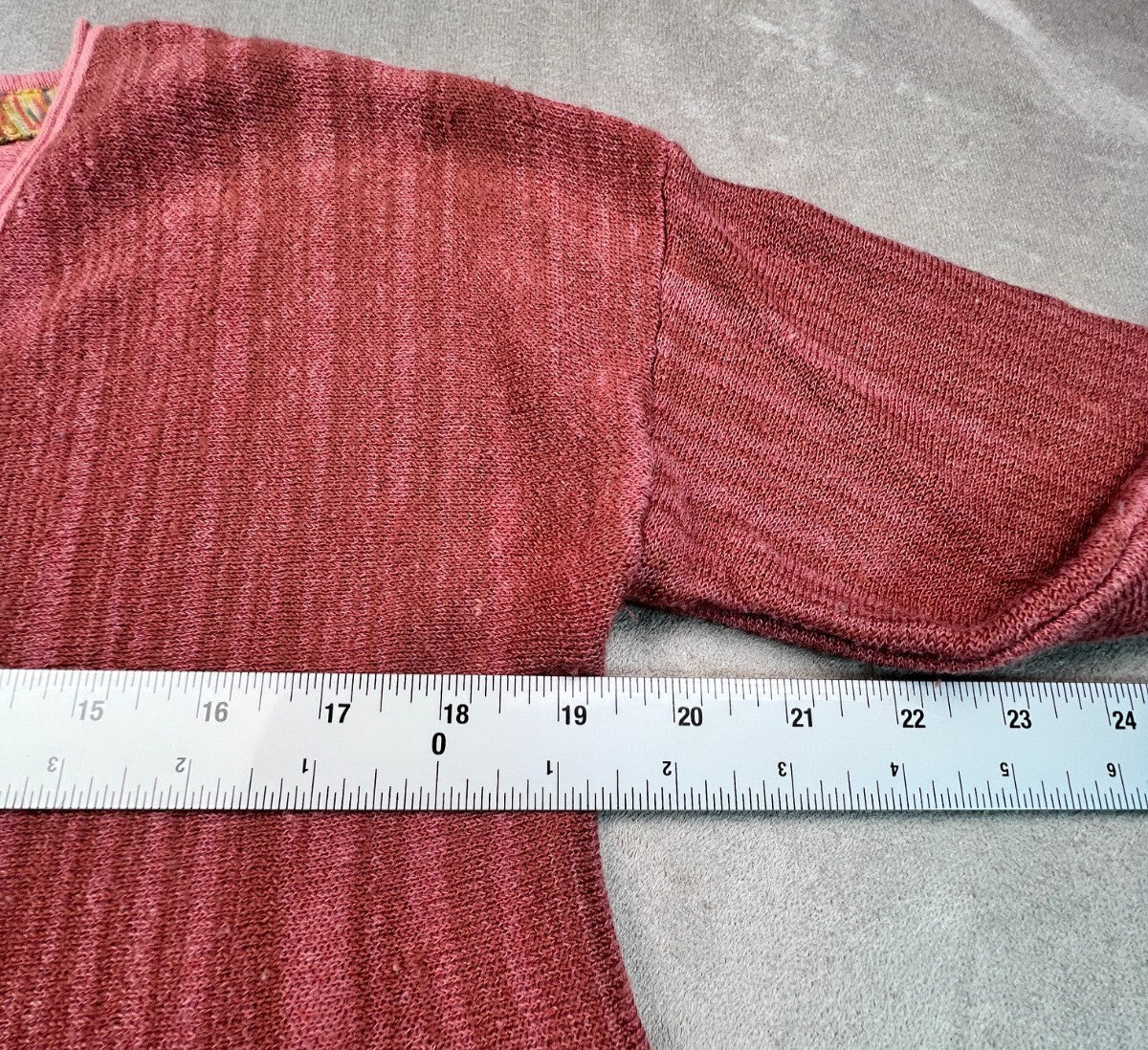 Free People Sundae Pullover Sweater Medium Rose Pink Bell Sleeve Linen Cotton