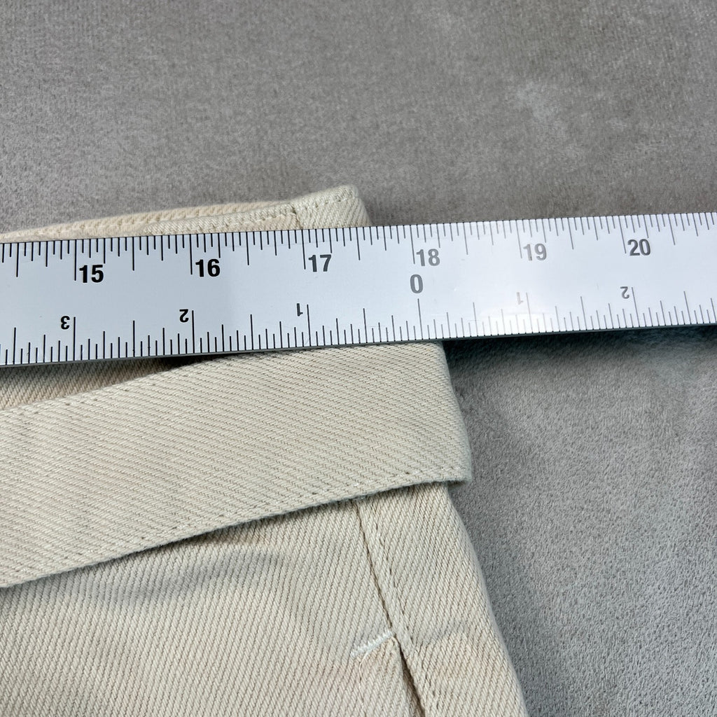 Reformation Belted Ultra High Rise Wide Leg Jeans Cream Women 31 Organic Cotton