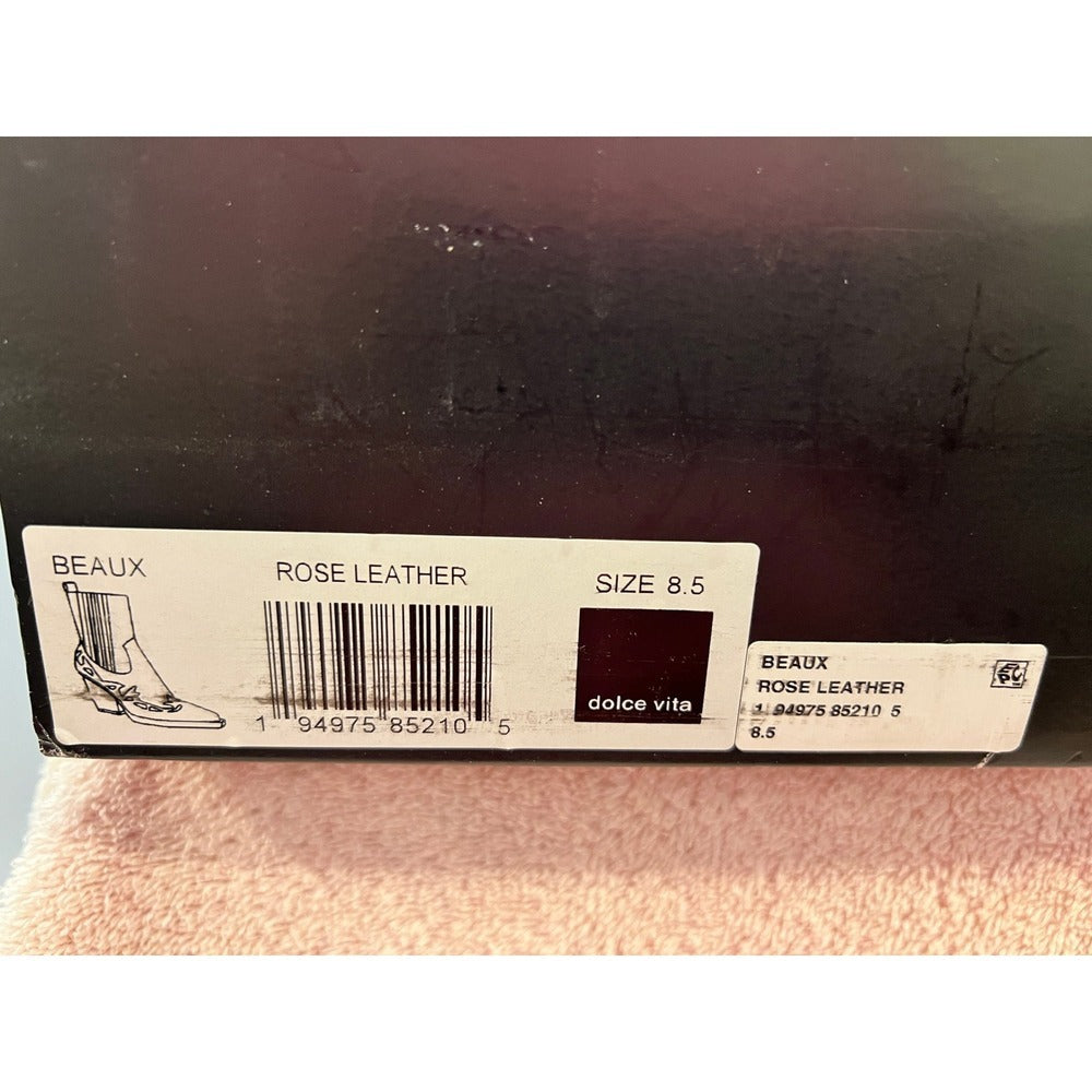 Dolce Vita Beaux Rose Leather Western Ankle Boots Size 8.5
