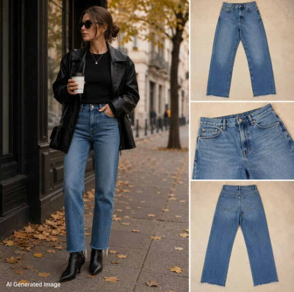 Reformation Val 90s Jeans 27 Colorado Mid Rise Straight Leg Raw Hem Tencel