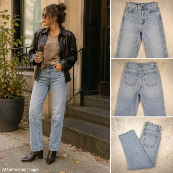 AGOLDE Wyman Jeans Womens 26 Straight Leg Organic Cotton Light Wash Button Fly