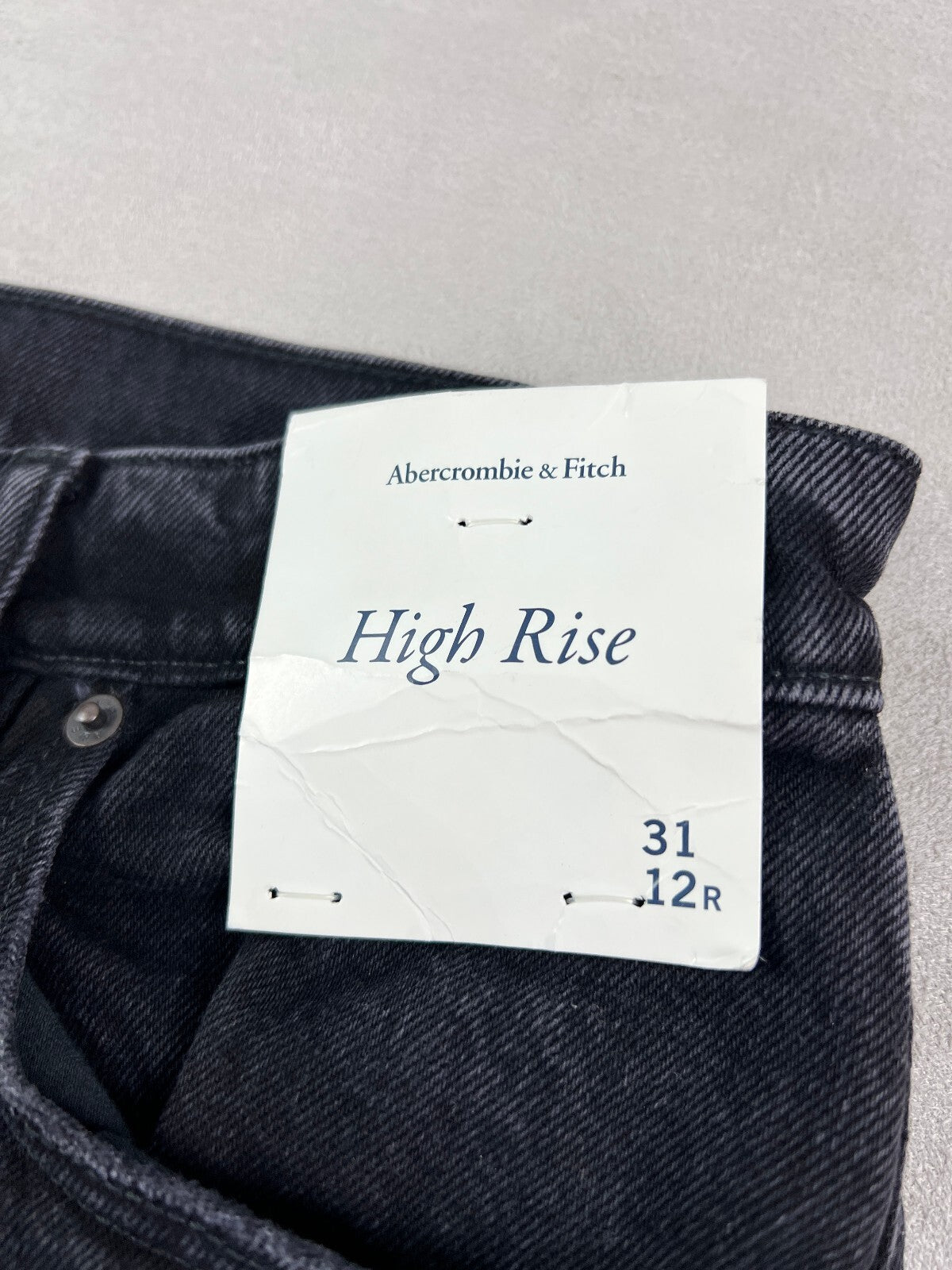 Abercrombie High Rise Flare Jeans 31 12R Black NWT