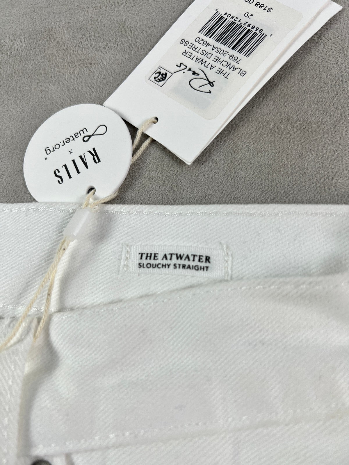 Rails Atwater Slouchy Straight Jeans in Blanche Distress, size 29