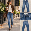 SLVRLAKE Los Angeles Lou Lou Jeans Womens 27 Mid Rise Slim Button Fly Blue