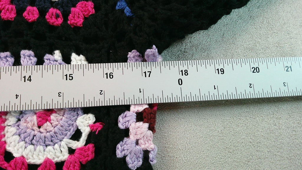 Granny Square Crochet Cardigan Womens Black Patchwork Boho Cotton Emporium