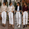 Rails Atwater Slouchy Straight Jeans in Blanche Distress, size 29