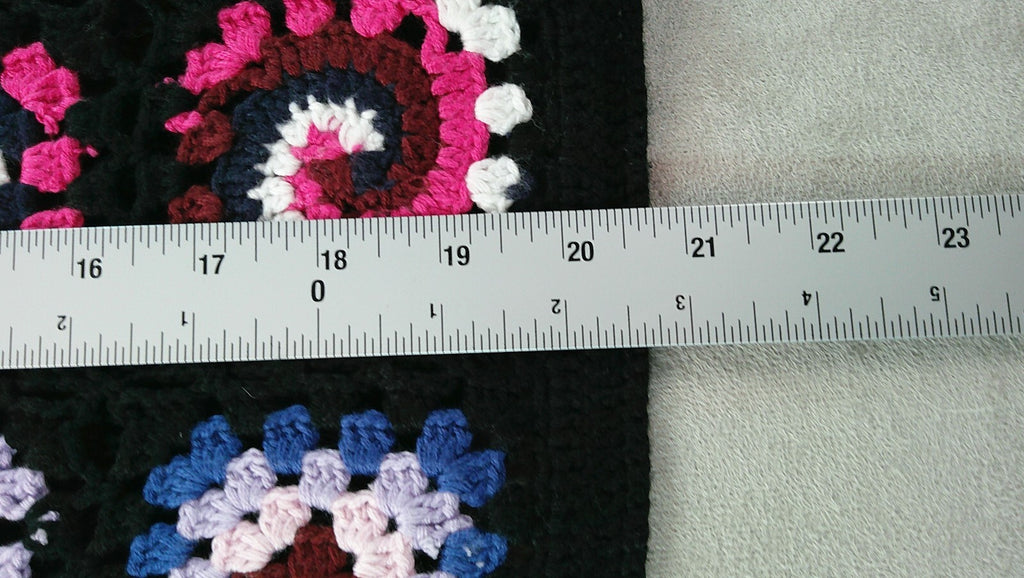 Granny Square Crochet Cardigan Womens Black Patchwork Boho Cotton Emporium