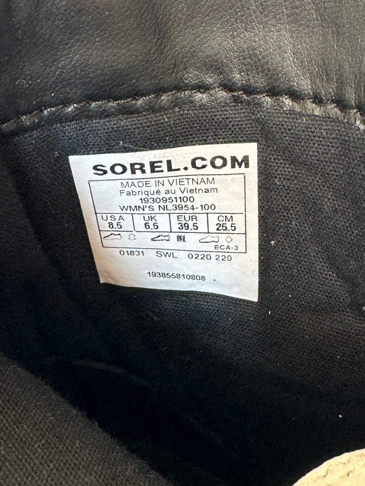 SOREL Lennox Lace Waterproof Leather Combat Boots White 8.5
