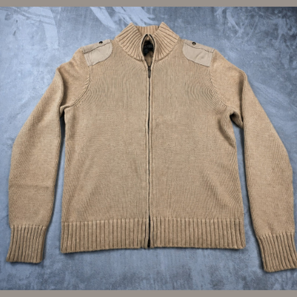 Lauren Ralph Lauren Women's Cotton Full Zip Sweater Sand