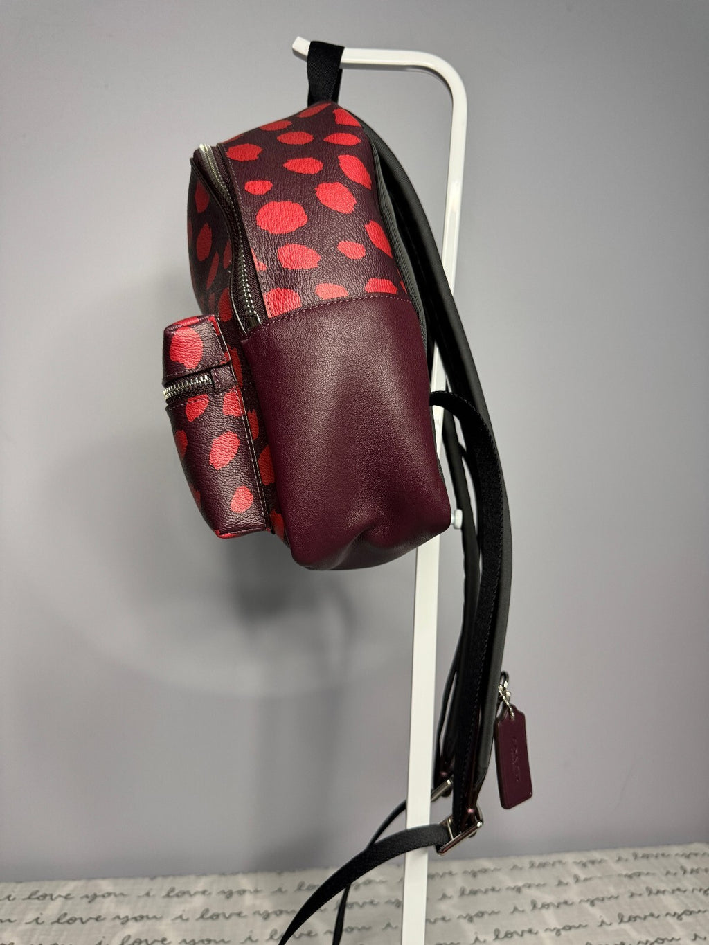Coach Mini Backpack F39030 Wild Beast Burgundy Red NWOT
