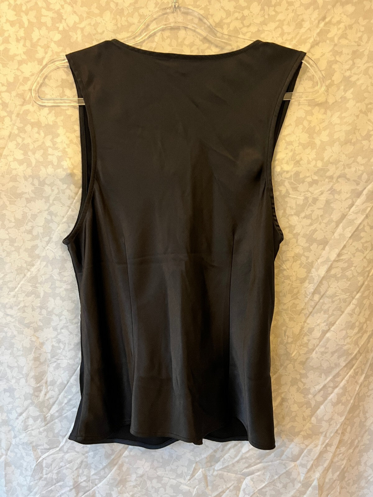 Madewell Satin Cutaway Vest Top Black Size 12 Deep V Button Front
