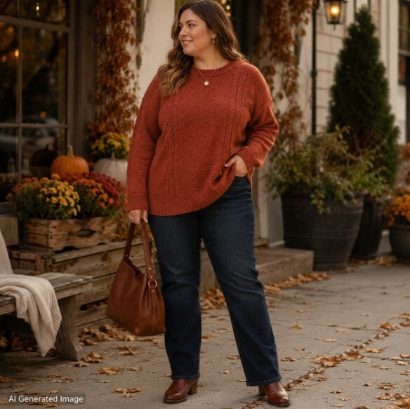 Madewell Kiawah Cable Sweater Heather Auburn Alpaca Wool 2X