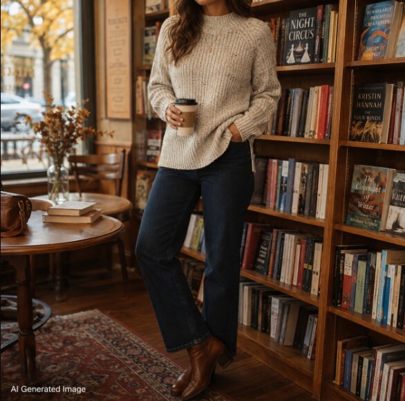 Madewell Belmont Donegal Mock Neck Sweater Oatmeal Wool Sm.