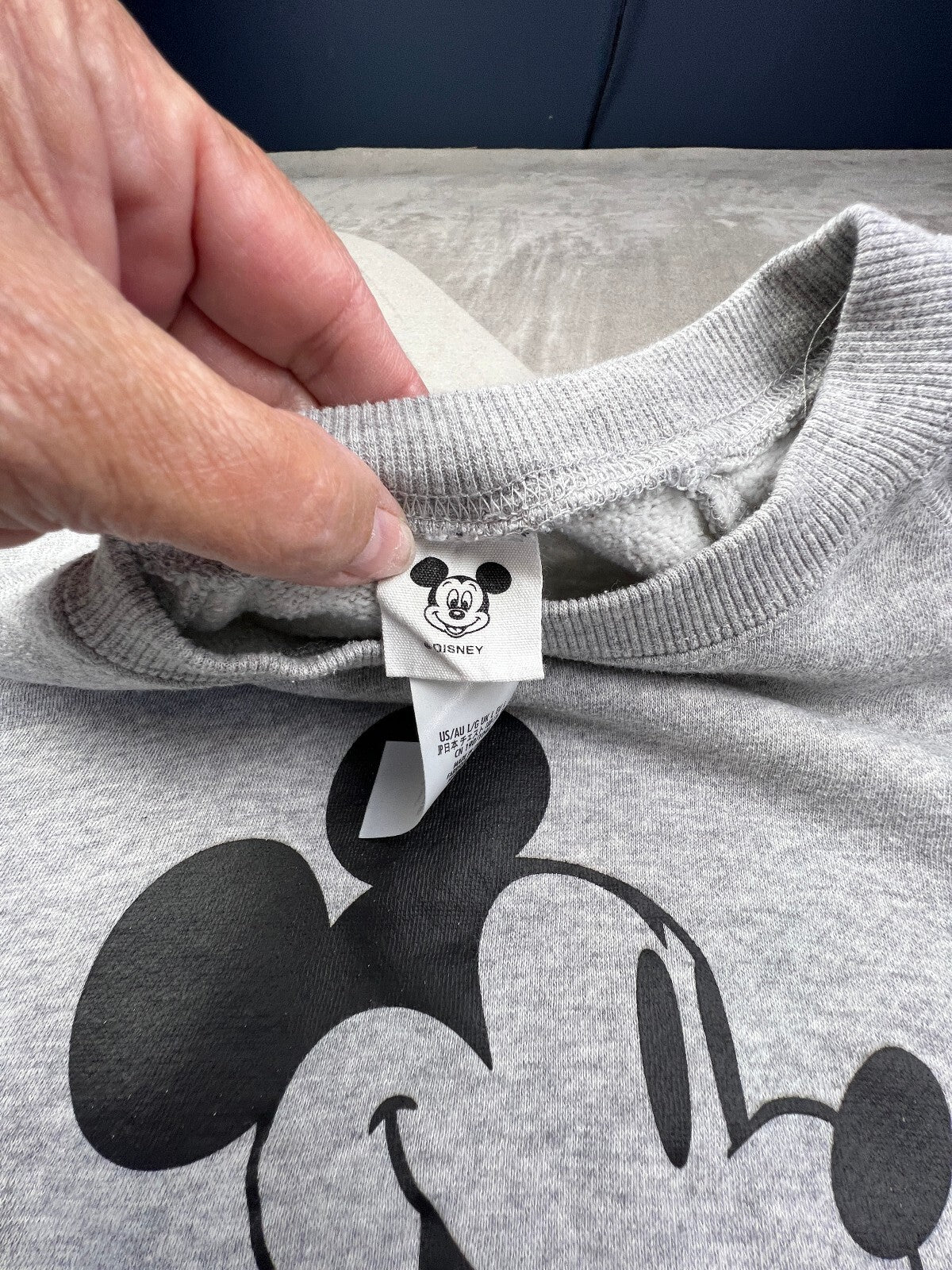 Disney Mickey Mouse Walt Disney World Sweatshirt Gray Large