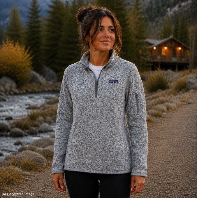 Patagonia Better Sweater 1/4 Zip Women Gray Fleece Small