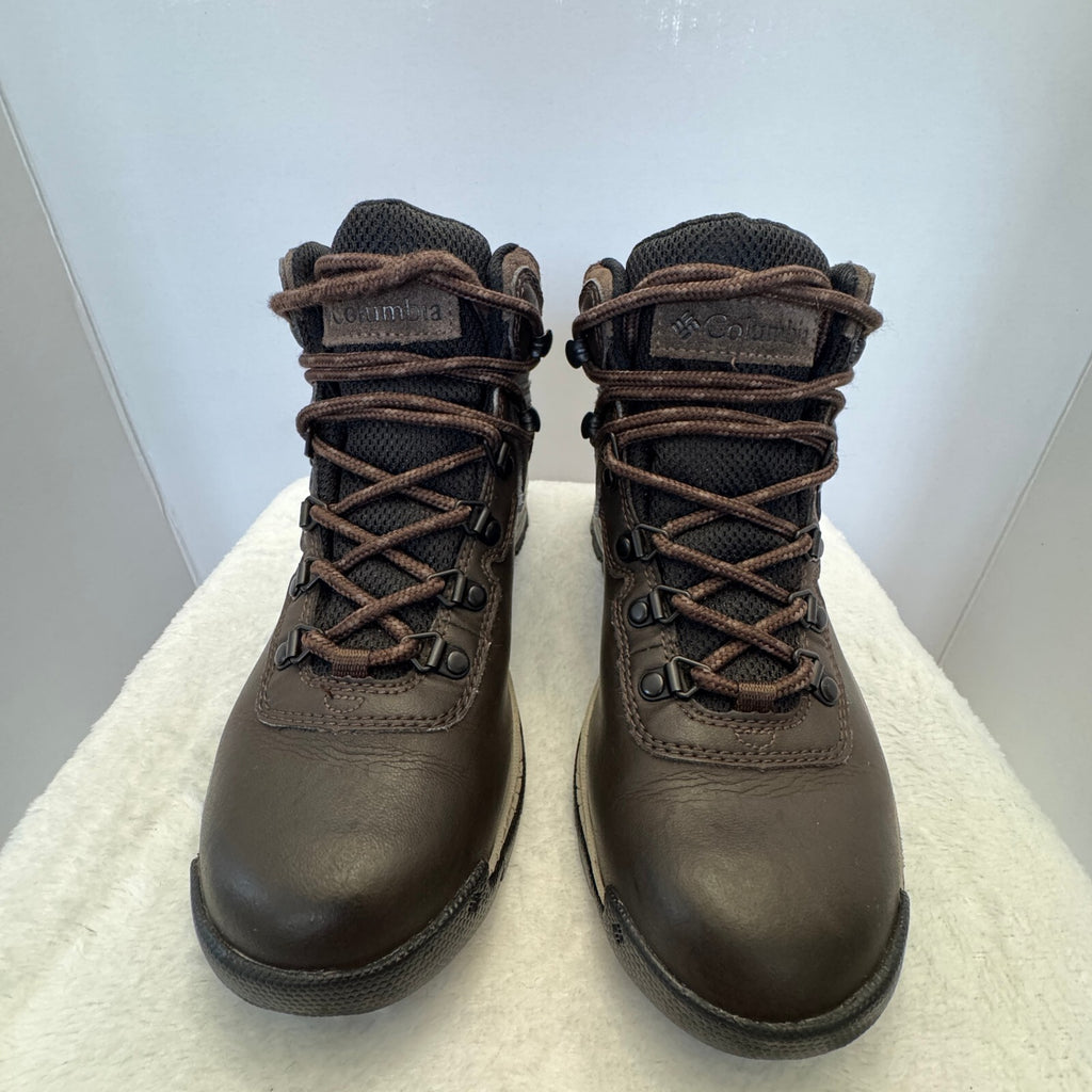 Columbia Newton Ridge Plus Women's 7 Waterproof Leather Hiking Boots Brown Snow