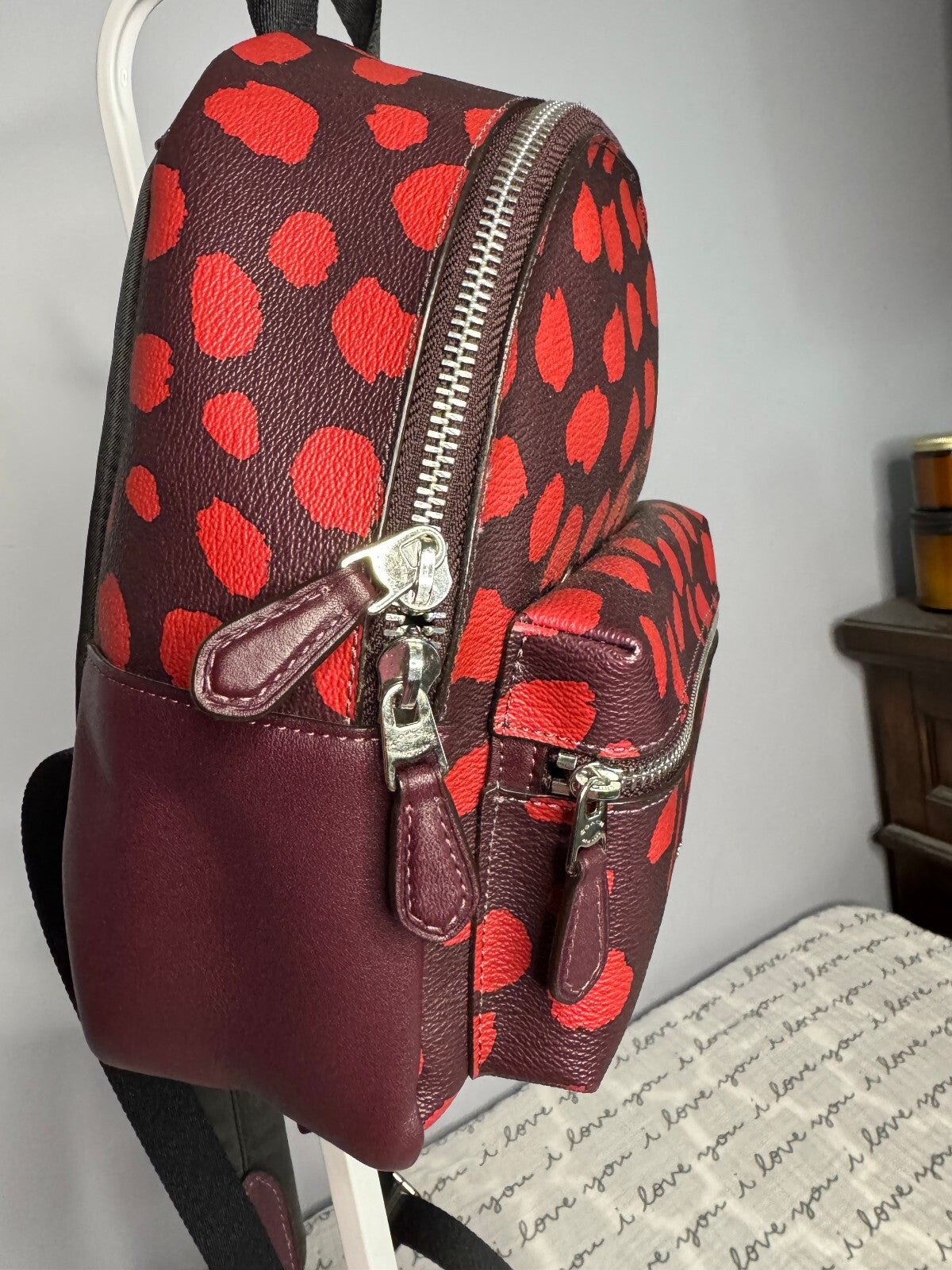 Coach Mini Backpack F39030 Wild Beast Burgundy Red NWOT