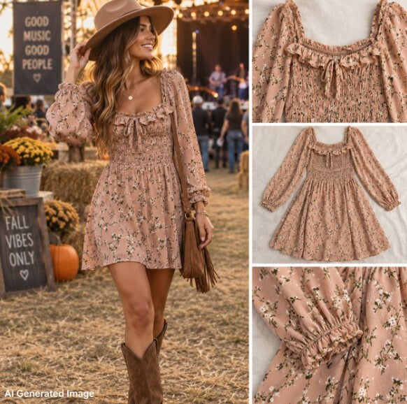 Reformation Morris Mini Dress 4 Melody Pink Floral Smocked Ruffle Cottagecore