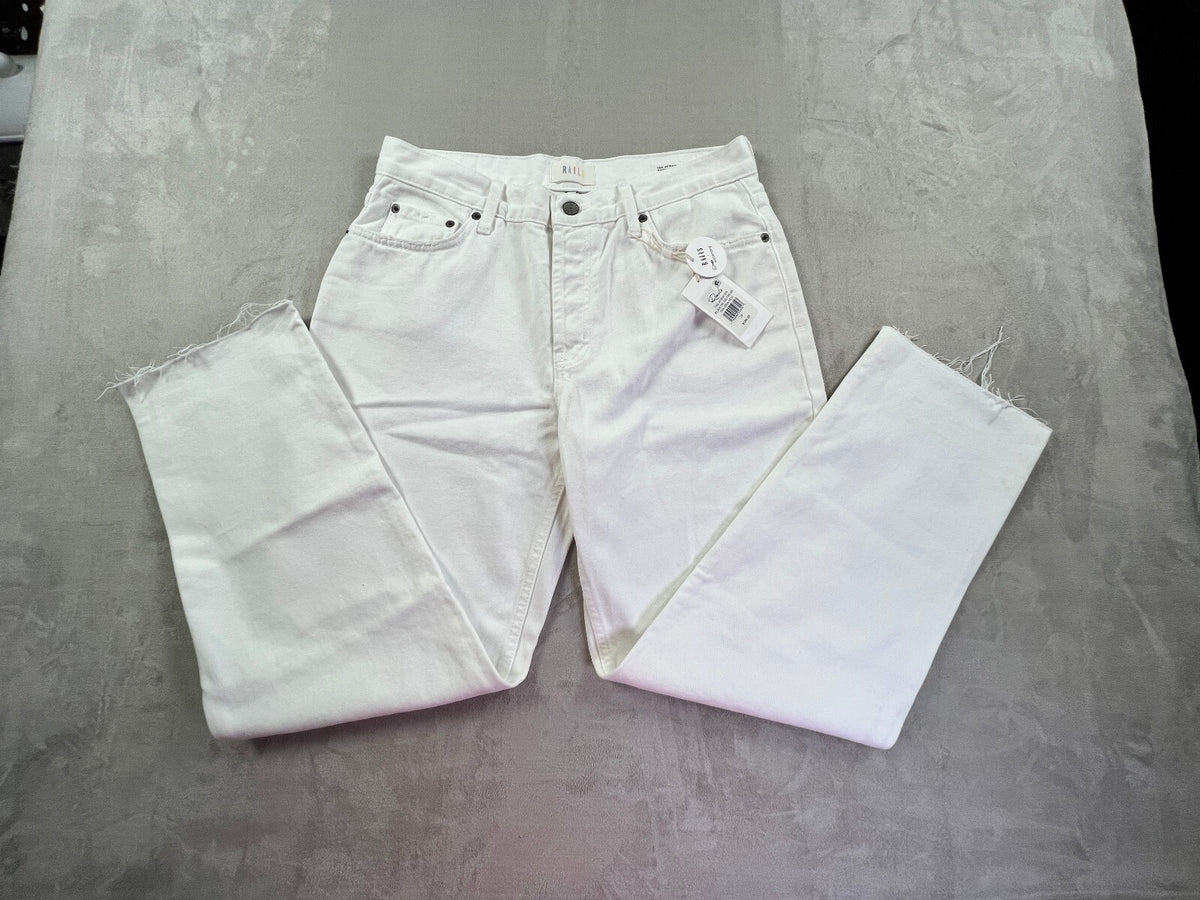 Rails Atwater Slouchy Straight Jeans in Blanche Distress, size 29