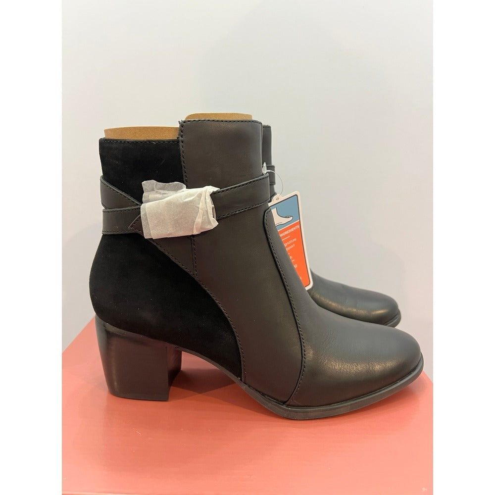 Aetrex Rebecca Black Leather Suede Weatherproof Boots 8.5
