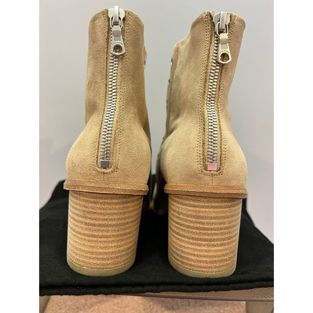 Rag & Bone Willow Grommet Suede Ankle Boots Sand (Beige) New w/ Dust Bag 38.5