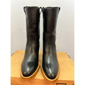 Dolce Vita Black Leather Western Block Heel Boots Size 8.5