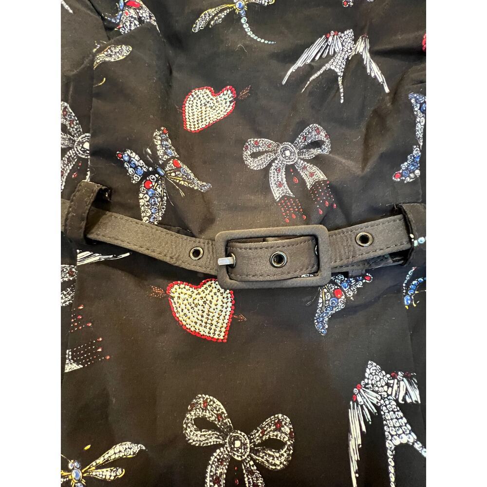 Anthropologie Maeve Belted Boatneck Mini Dress Butterfly Heart Print NWT Sz 8