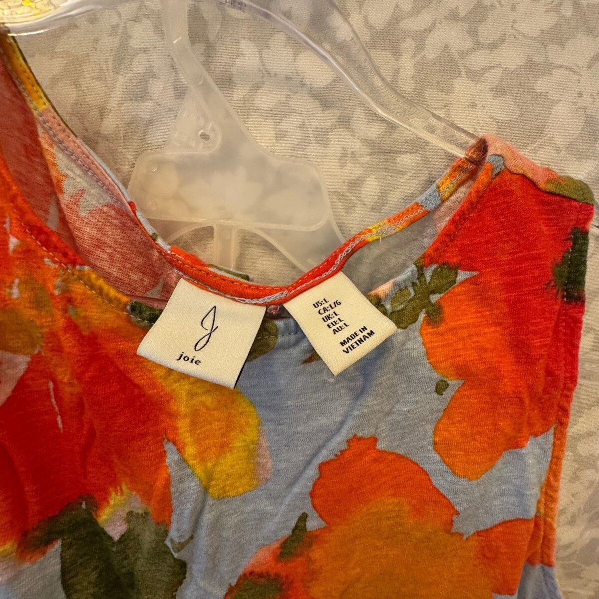 Joie Linen Blend Floral Matching Set Tank Drawstring Pants Womens L Resort