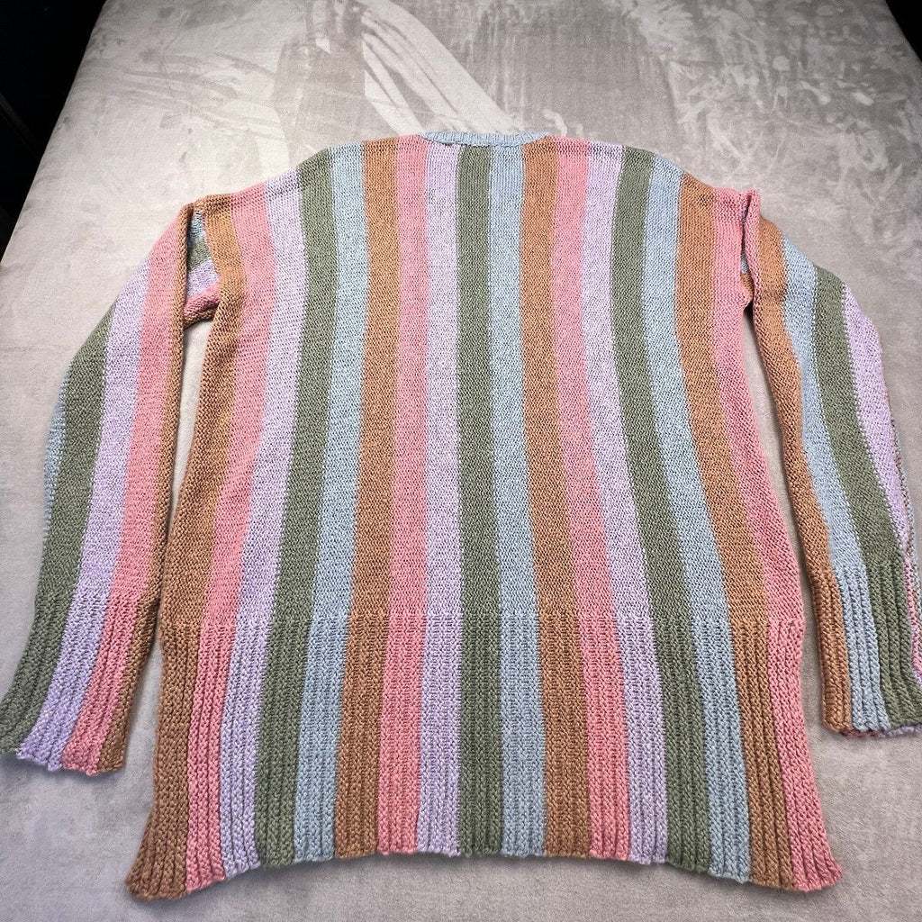 Show Me Your Mumu Chester Sweater Dress M Holly Retro Stripe Knit Oversized