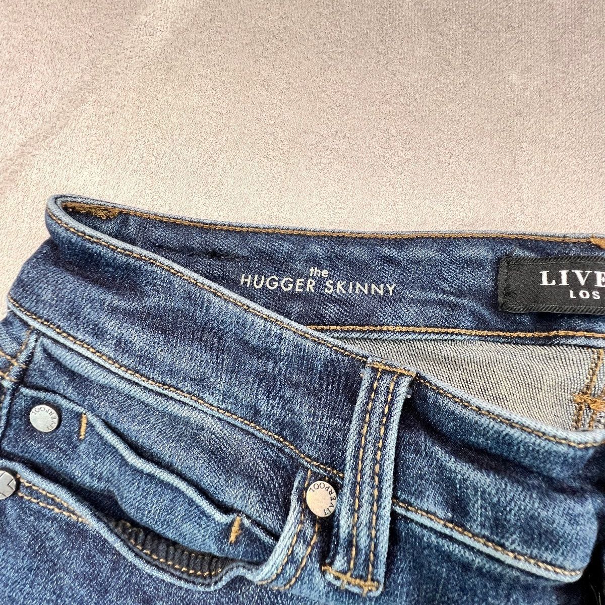 Liverpool The Hugger Skinny Jeans Womens 6 / 28 Blue Stretch Denim Mid Rise