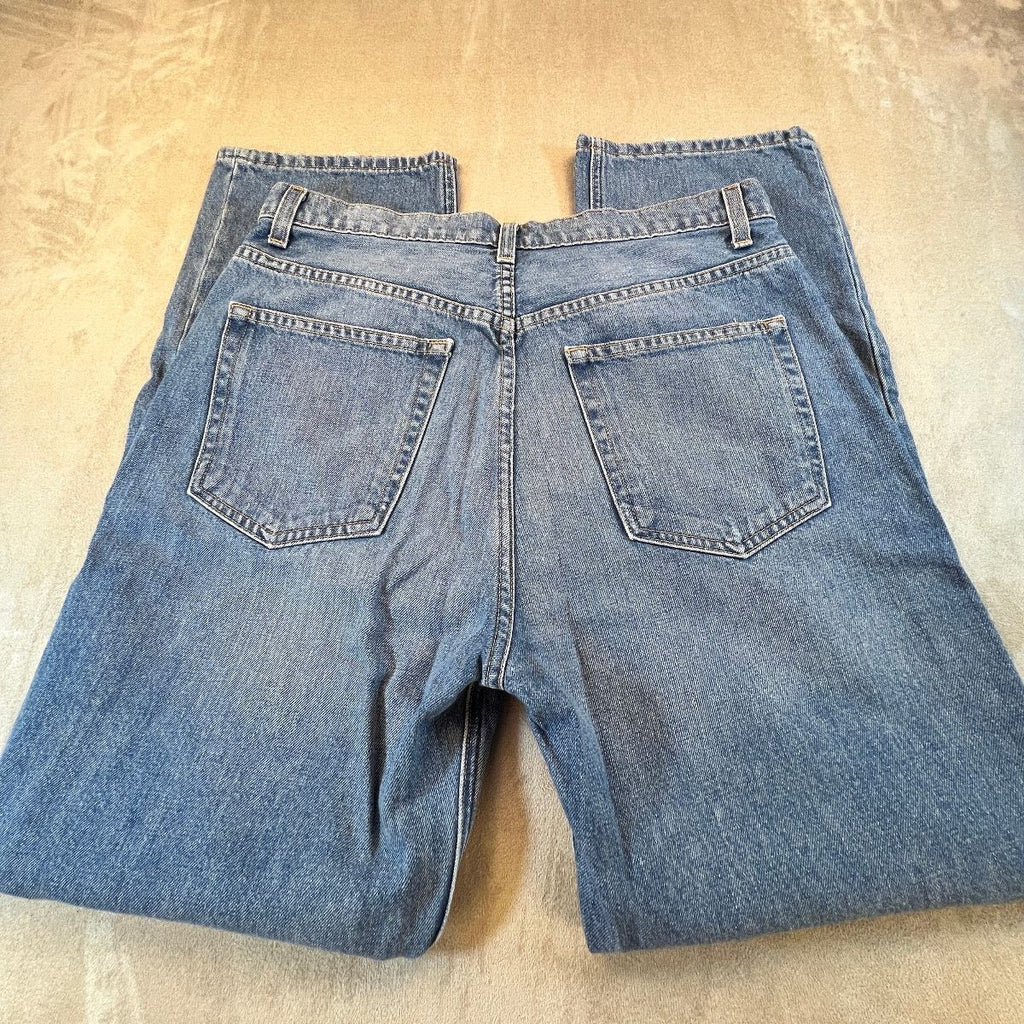 Reformation Cynthia High Rise Relaxed Jeans Womens 31 Blue Button Fly Made USA