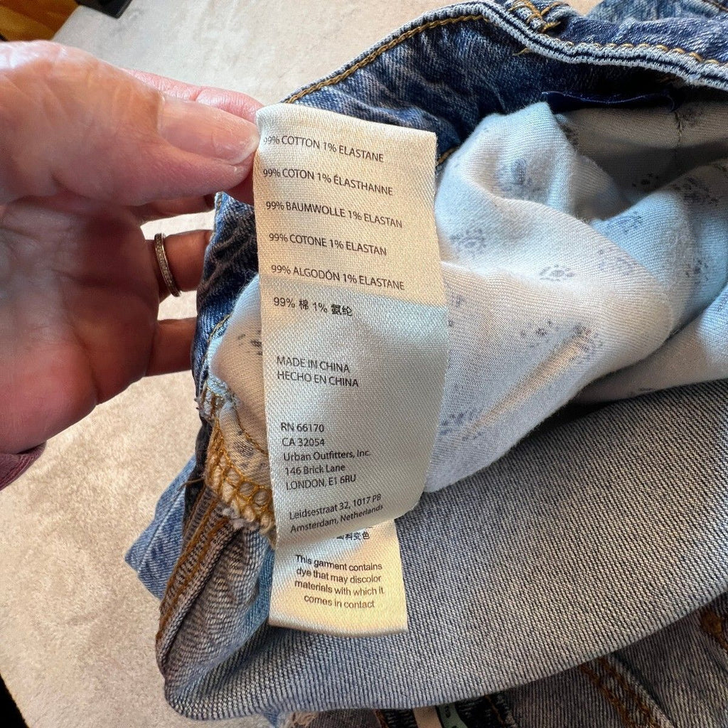 Pilcro Anthropologie Jeans Womens 20W Wide Leg Cropped Distressed Ripped Denim