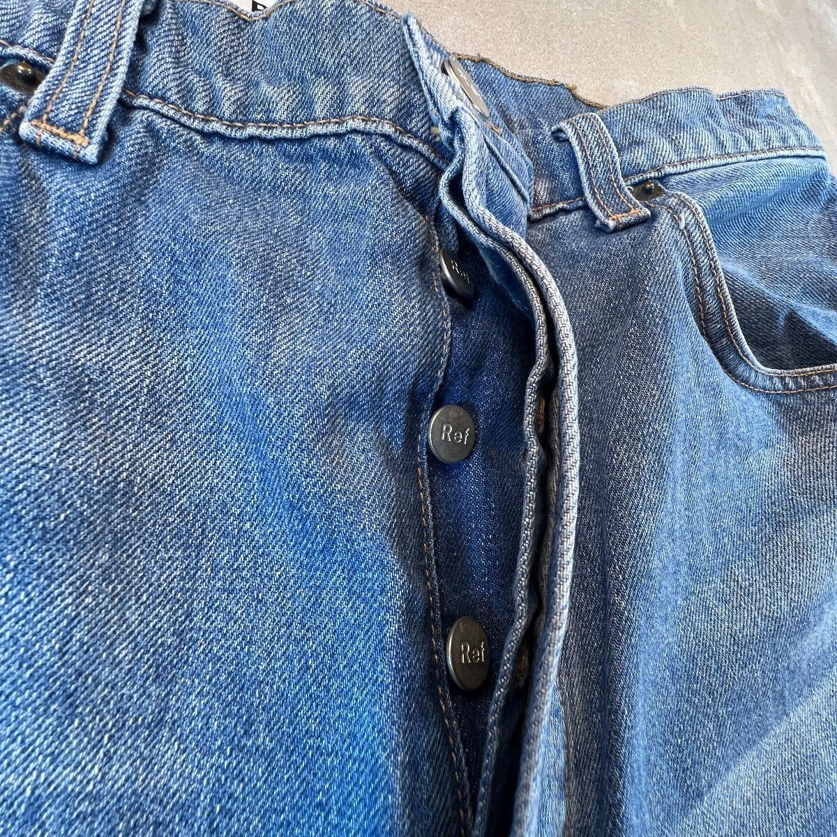 Reformation Cynthia High Rise Relaxed Jeans Womens 31 Blue Button Fly Made USA