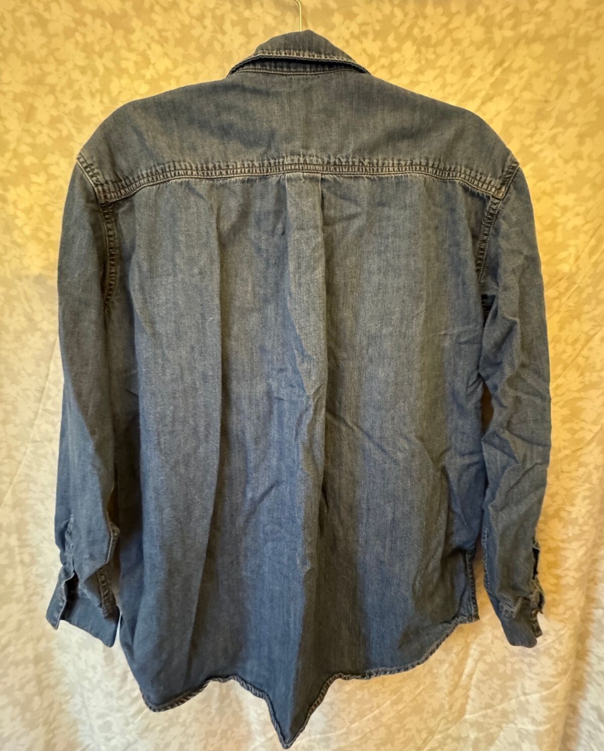Free People Denim Shirt Womens M Blue Chambray Button Down Western Boho Cotton