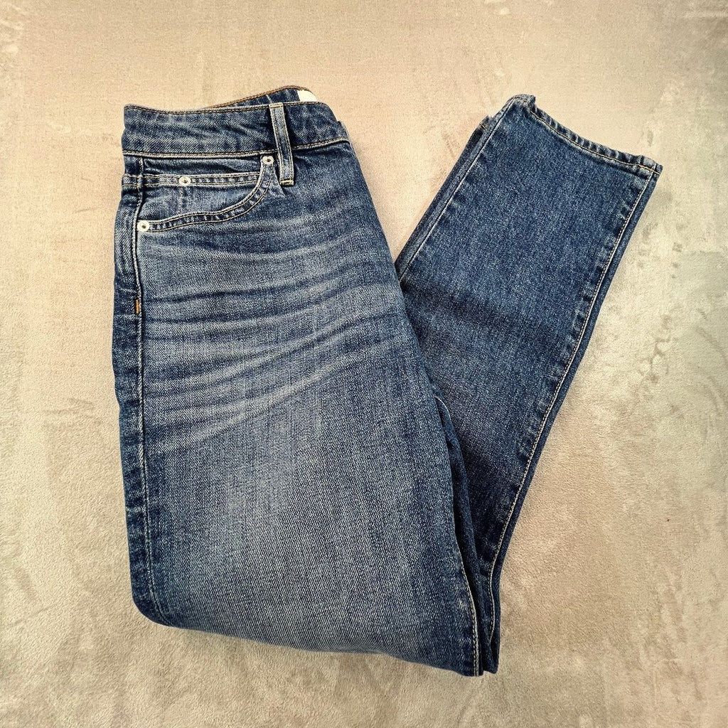SLVRLAKE Los Angeles Lou Lou Jeans Womens 27 Mid Rise Slim Button Fly Blue