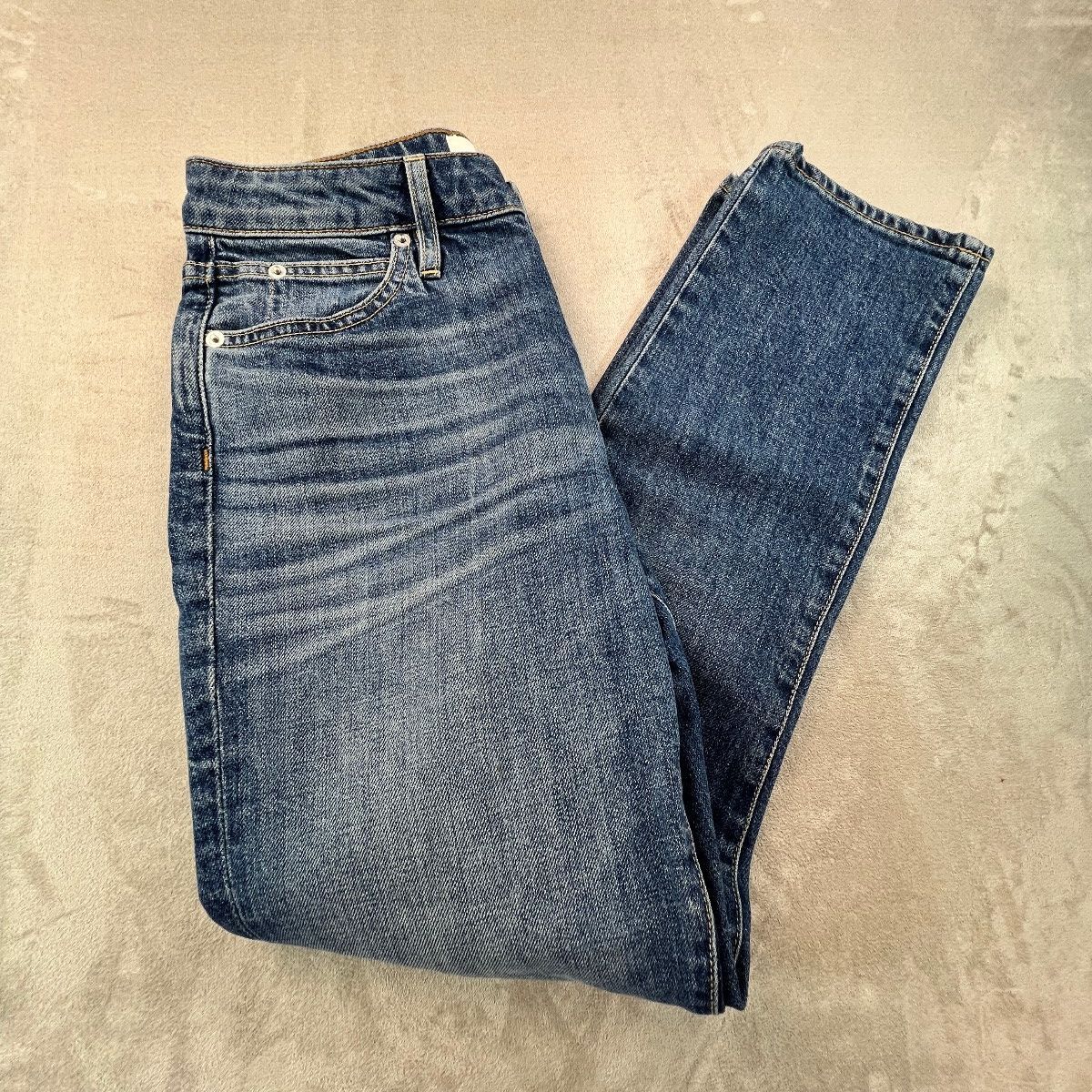 SLVRLAKE Los Angeles Lou Lou Jeans Womens 27 Mid Rise Slim Button Fly Blue