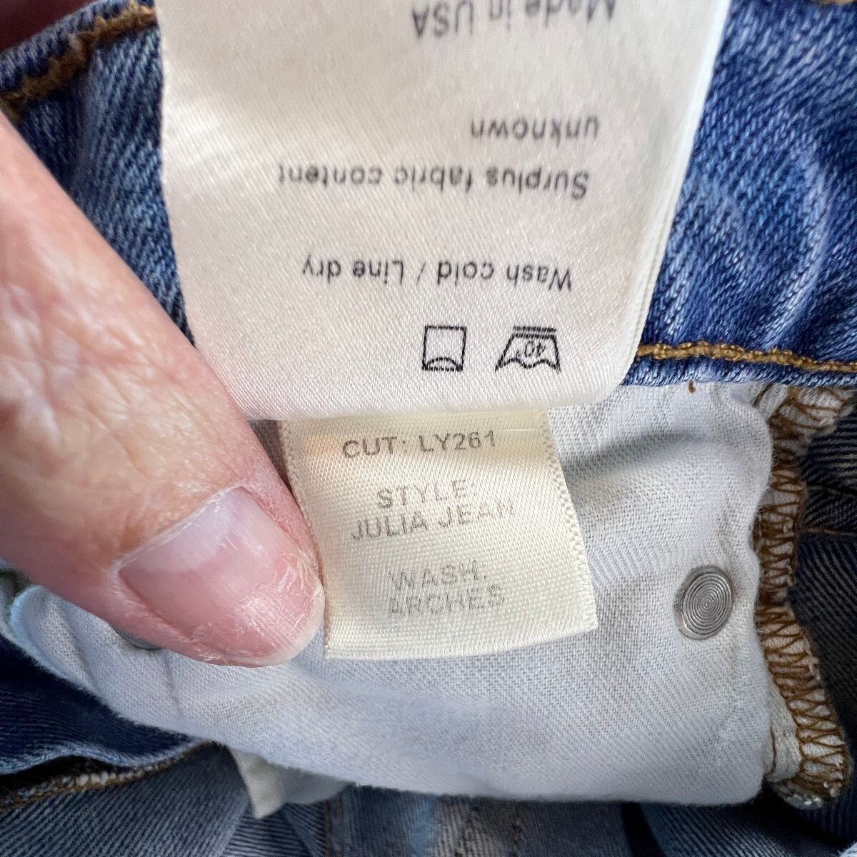 Reformation Julia Jeans Womens 31 Blue Distressed Raw Hem Straight Leg Made USA