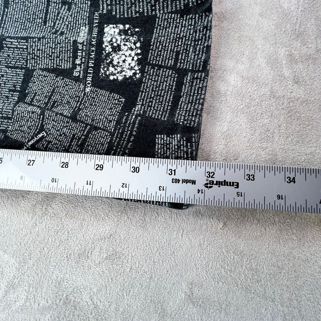Reformation Peyton Zine Jeans 27 Black Newsprint High Rise Bootcut Graphic Rare